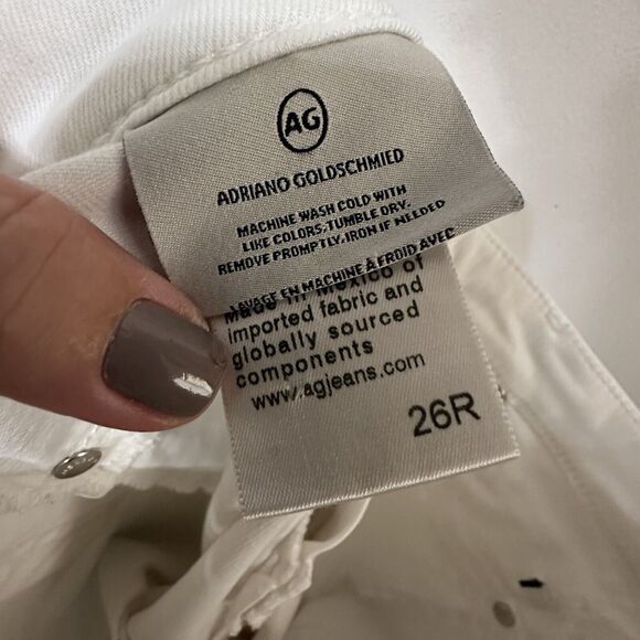 Adriano Goldschmied AG The Legging Ankle White Distressed Skinny Jeans 26R Mid - Picture 8 of 10